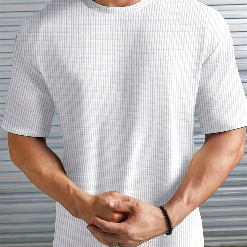 2024 Summer o Collar T-Shirt Mens Fashion Breathable Half Sleeve Top Solid Color Thin casual Cool Quick dry Short Sleeve T-Shir 241223