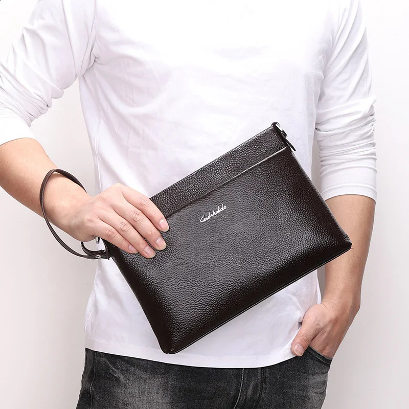Genuine Leather Wallet For Men Male Real Cowhide Mens Long Zipper Slim Clutch Wallets Purse With Card Holder Phone Bag Mochila 241224