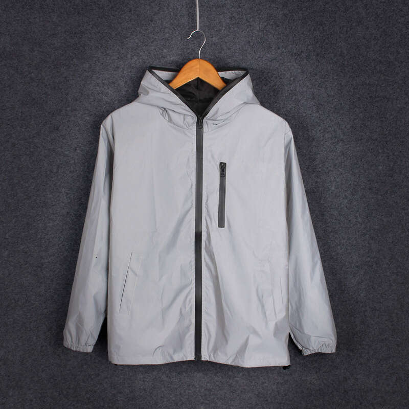 Autumn Night Light Rush Windproof Trendy Brand Couple Reflective Clothing Solid Color Coat Student Male and Female