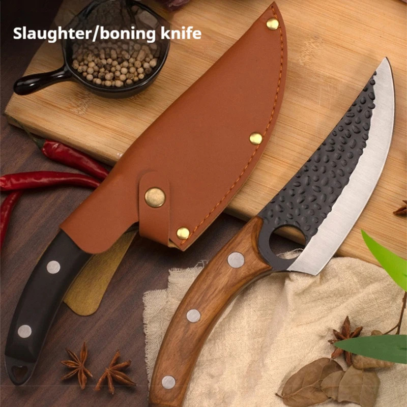 Stainless steel kitchen knife accessories multifunctional knives meat cooking tools barbecue bone cutting knives forging knives 241223