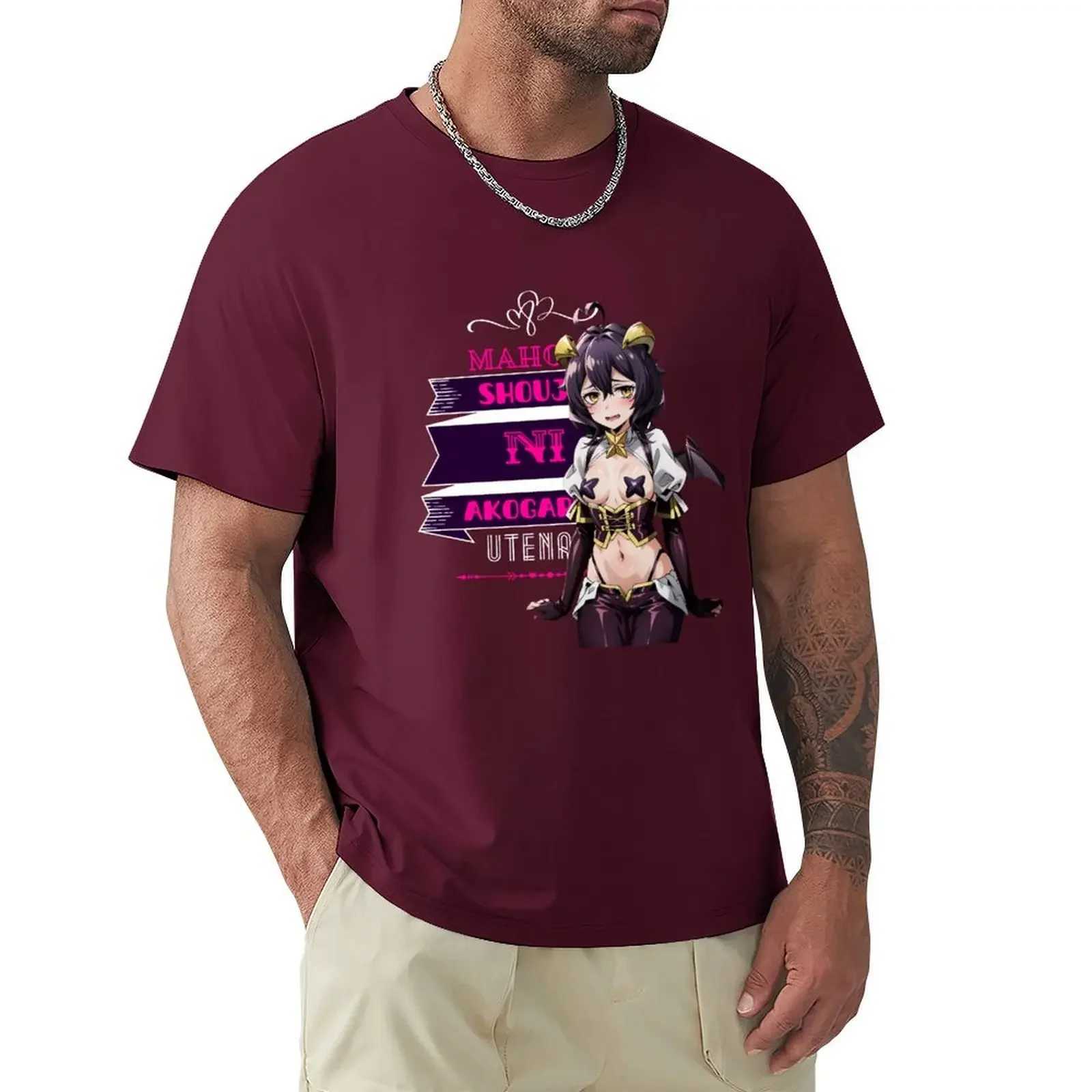 For a boy flat T-shirt mens Mahou Shoujo ni Akogarete Utena Hiiragi ecchi anime art T-shirt heavy sweater W241223