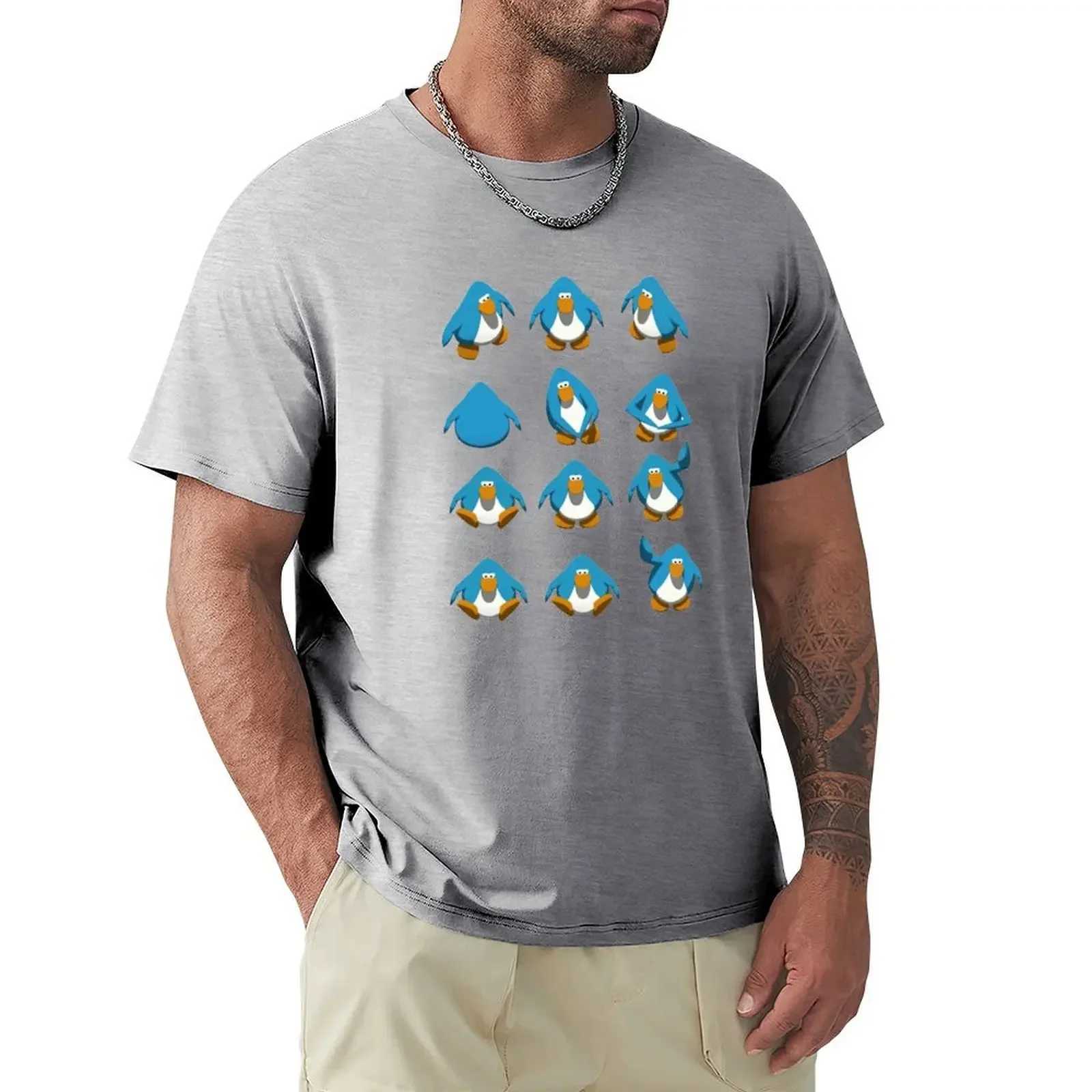 Ordinary oversized mens T-shirt casual style club penguin default dance T-shirt street mens clothing harajuku W241223