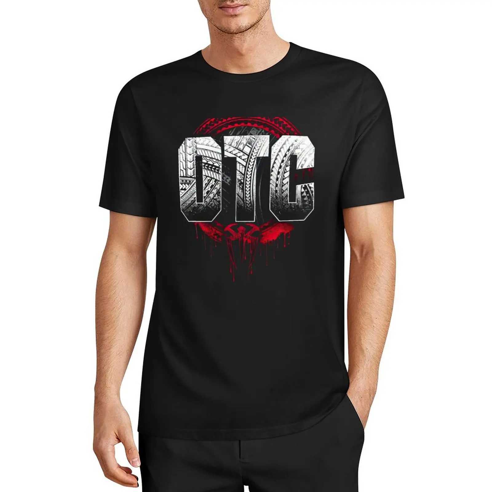 RR OTC T-shirt plus size top heavyweight pure black T-shirt mens style W241223