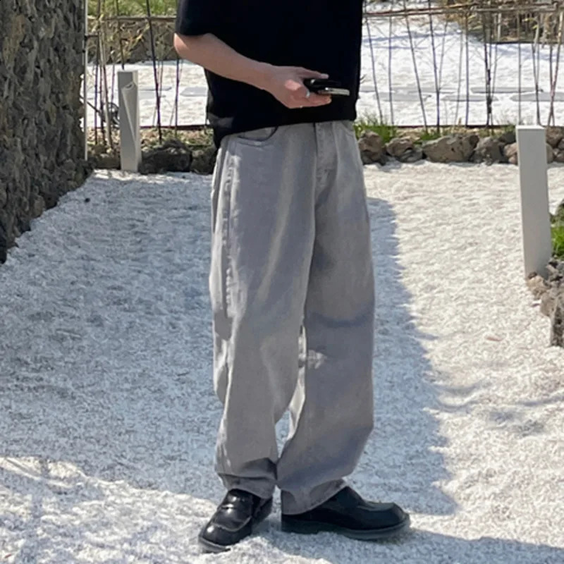 IEFB American Style Mens Jeans Wide Leg Men Casual Denim Pants Vintage Loose Straight Trouser 2025 Fashion 9A8695 241223