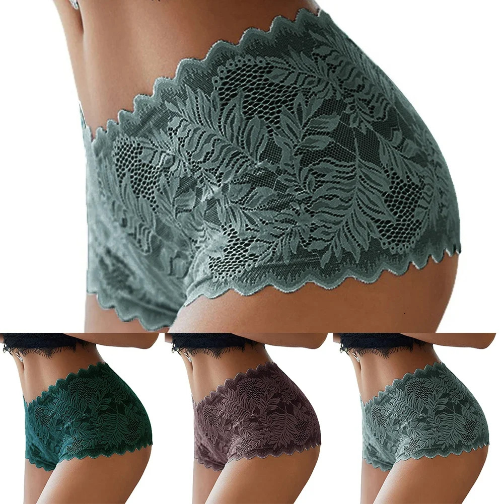 5XL Casual Woman Lace Ral Mesh Gerie Plus Size Knicker Underwear Panties Underpants Briefs For Women Clothing