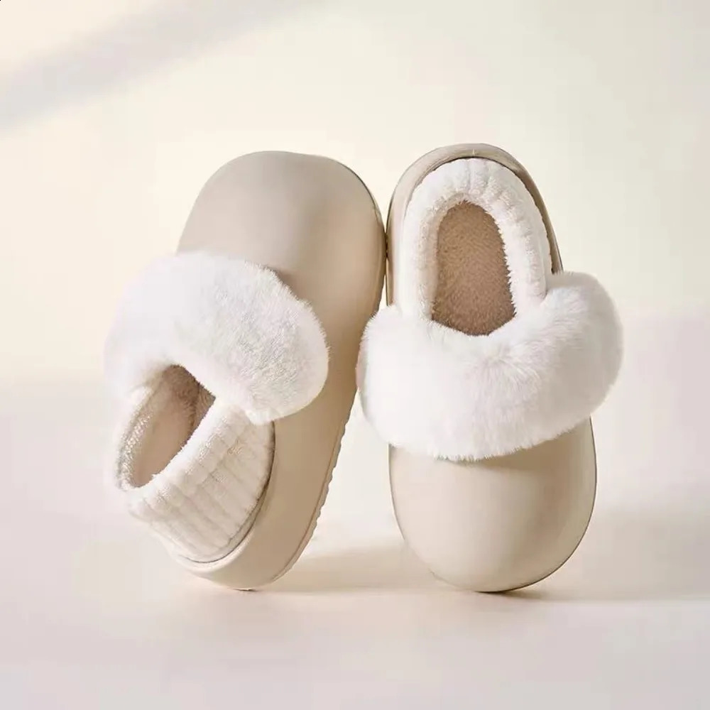 Indoor Plush Slippers Platform Shoes Soft Cotton Slippers Plush Furry Warm Cotton Slippers Home 241223