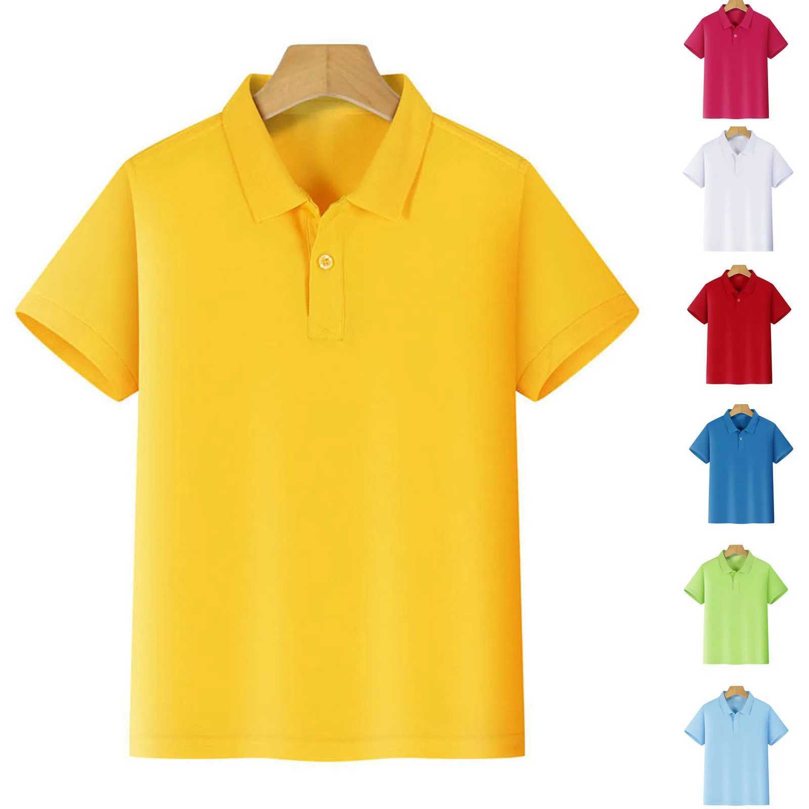 Boys casual classic design slightly elastic cotton polo indoor and outdoor childrens clothing for spring and summer W241223