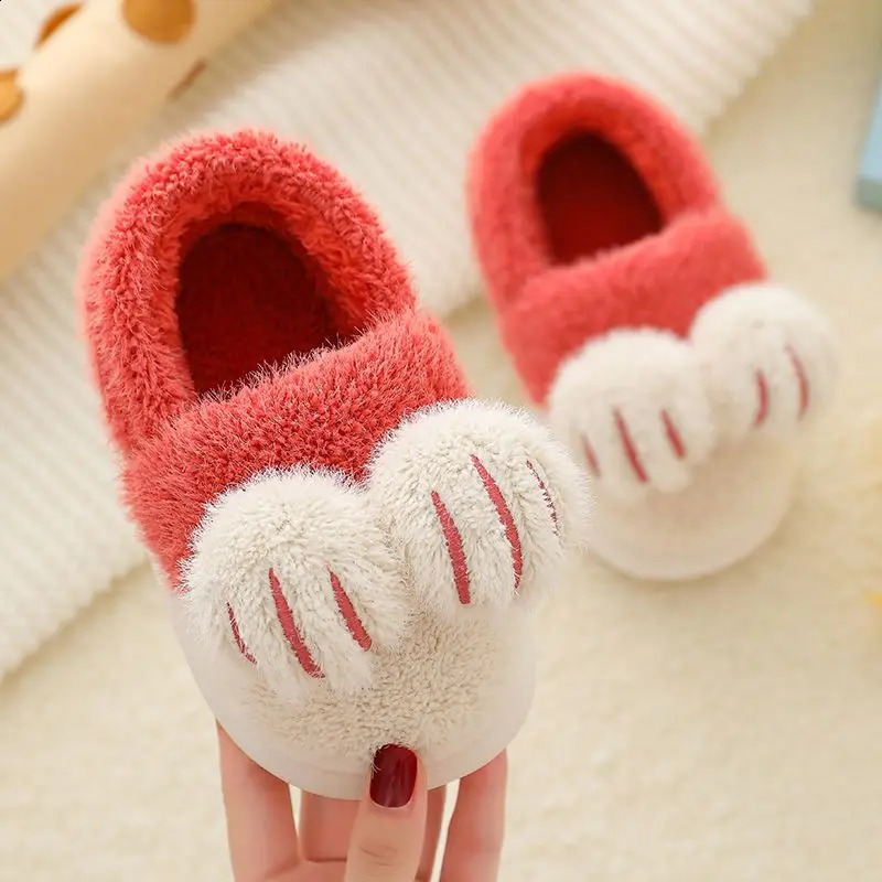 Winter Kids Baby Boys Girls Winter Slippers Non-slip Home Indoors Cartoon Shoes Fashion Warm Children Bedroom Shoes Slippers 241223