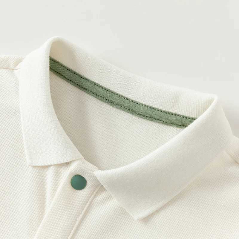 Dave Bella 2024 Autumn Baby Boy Long Sleeve Polo T-shirt Childrens Solid Color Collar T-shirt Top DB3242299 W241223