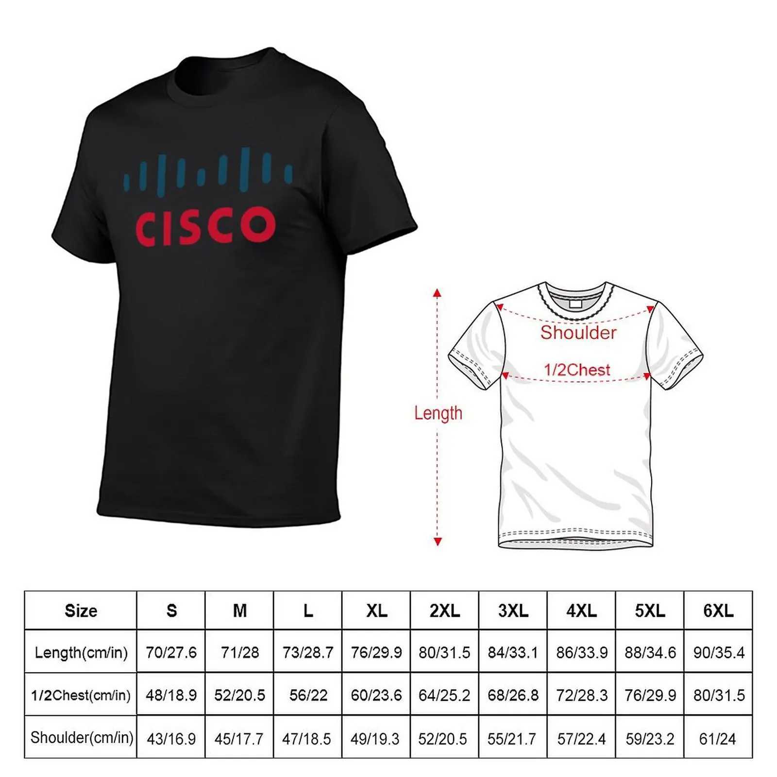 Cisco Systems T-shirt custom design for your own oversized quick drying summer pure black mens T-shirt W241223