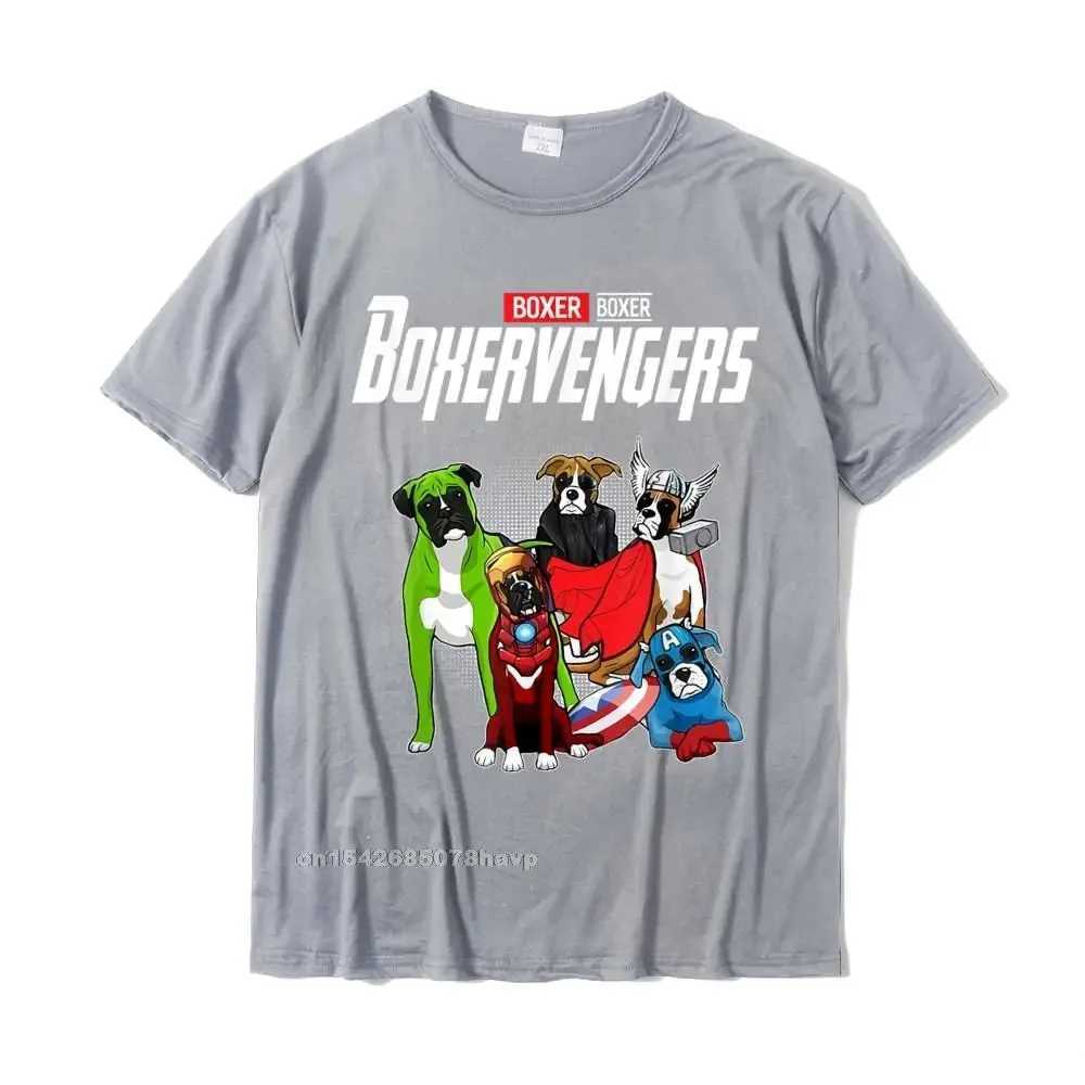 Boxervengers T-shirt Fun Dog Boxer Shirt Gift T-shirt Cotton Mens Top Simple Style T-shirt Coupon Personalization W241223