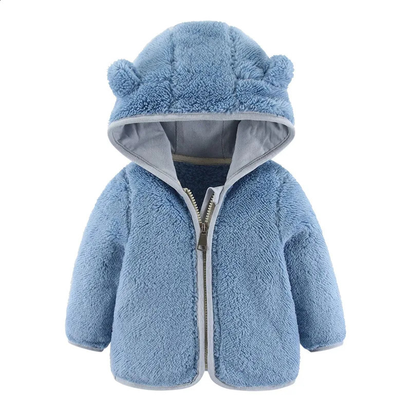 Autumn Baby Clothing Winter born Boy Clothes Casual Cute Warm Fleece Zipper Hooded Toddler Jackets For Girls Outerwear BC129 241223