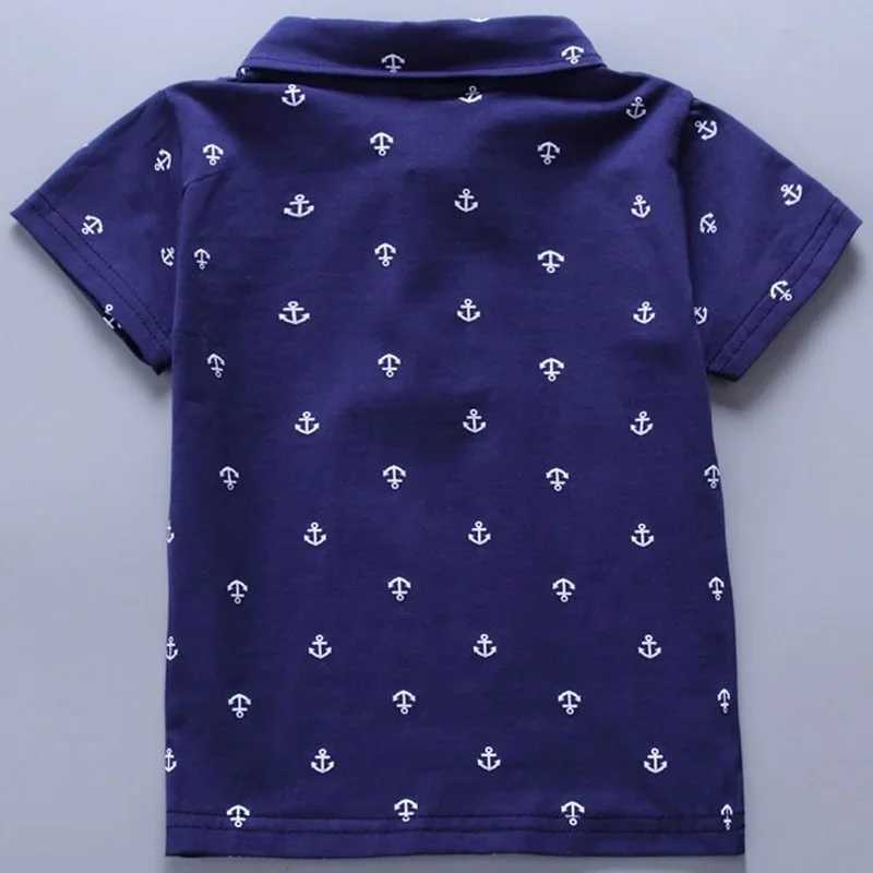 2024 Summer Shirt Baby Boys and Girls Short Sleeve Collar Clothing Childrens Cotton Printed Breathable Top Childrens Clothing 12M-5Y W241223