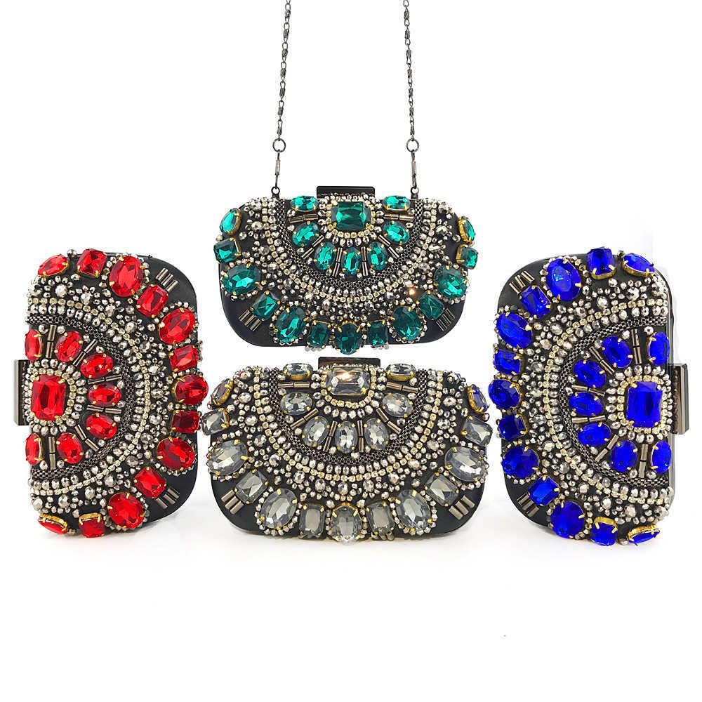 Hand Held Dinner Bag Hand Sewn Beaded Heavy Clutch Bag Industry Diamond Inlaid Fashion Womens Bag 240920