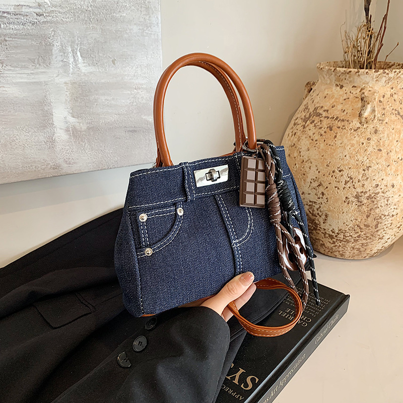 Women's Canvas Crossbody Bag - Single Shoulder Flap Square Bucket Bag, Casual Cowboy Style New Free Delivery Designer Bag