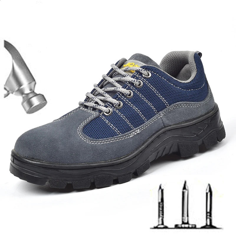 Work shoes safety shoes mens steel toe caps perforated safety boots industrial shoes H690 241223