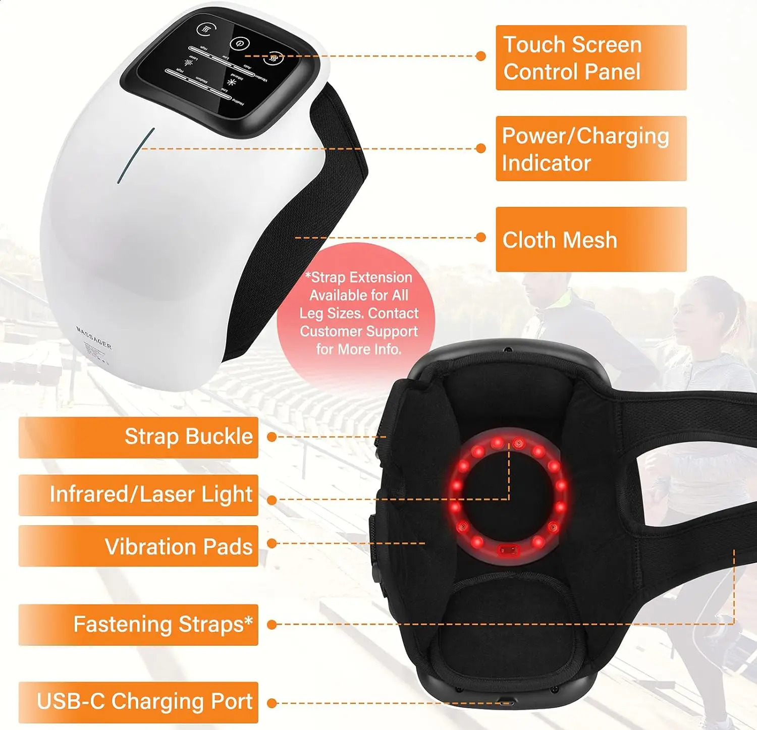 Smart Compress Knee Massagers Electric Relaxing Leg Joint Heating Vibration Massager Cordless Knee Pads Gift for Mom and Dad 241224
