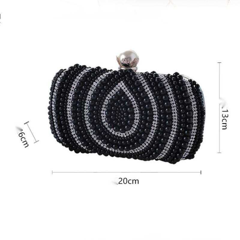 New Pearl Rhinestone Bag Clutch Bag Water Drop Embroidered Banquet Cheongsam Womens Bag Sweet Hand Messenger Bag 240920