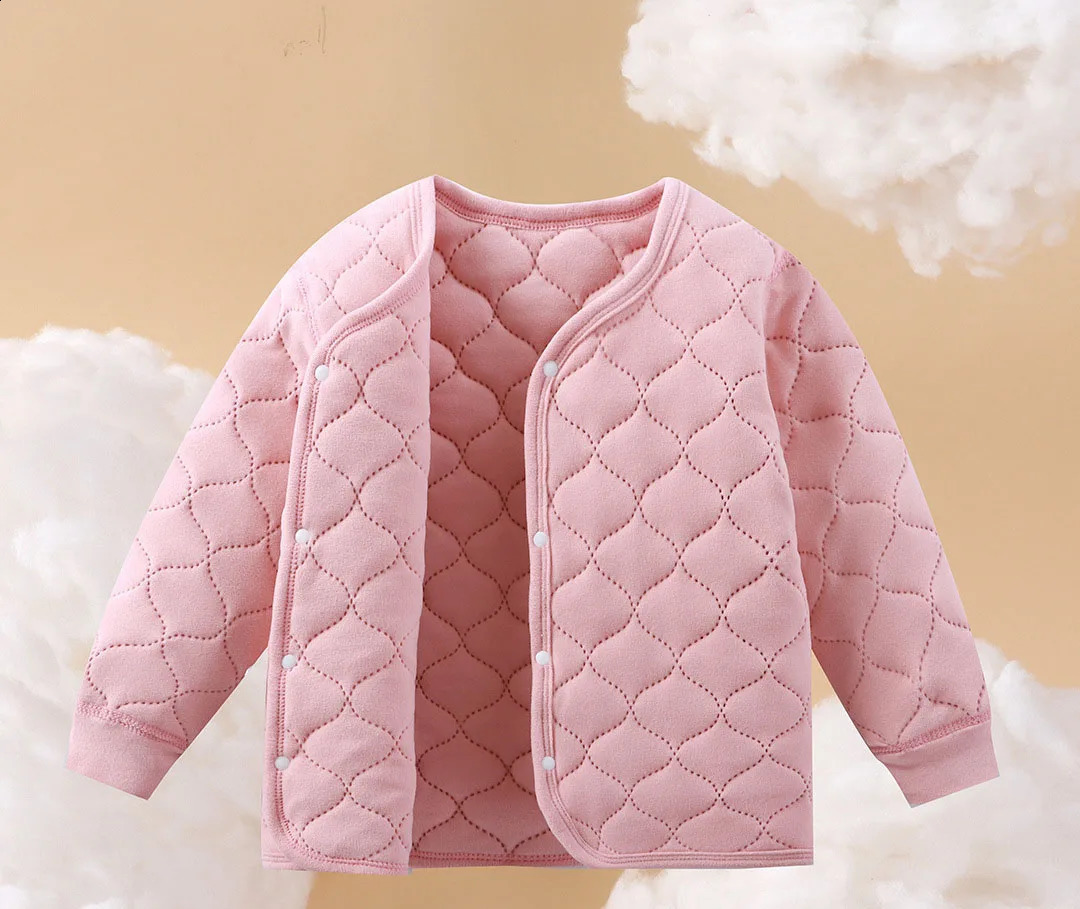 Cotton Padded Coat For 1-12Y Girls Autumn Winter Solid Thicken Argyle Kid Girls Overcoat Normcore Warm Toddler Girl Inner Jacket 241223