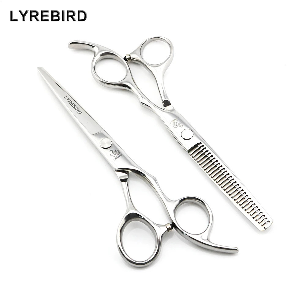 Japan Hair Scissors set Silver 5.5 INCH 6 INCH Hairdressing scissors Hair Cutting scissors Very Sharp Lyrebird 241224