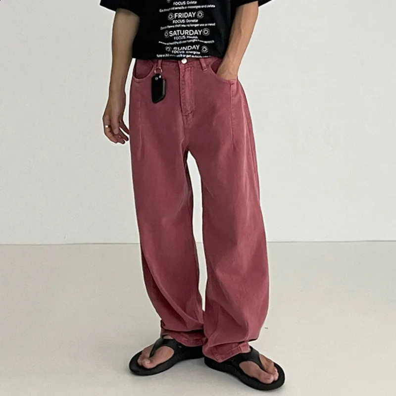 IEFB American Style Mens Jeans Wide Leg Men Casual Denim Pants Vintage Loose Straight Trouser 2025 Fashion 9A8695 241223