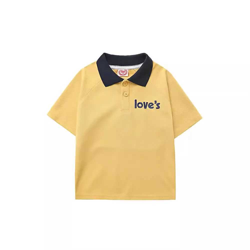 Childrens Summer Polo Shirt 2024 New Boys Korean Edition Short sleeved Top Bottom Childrens Clothing W241223