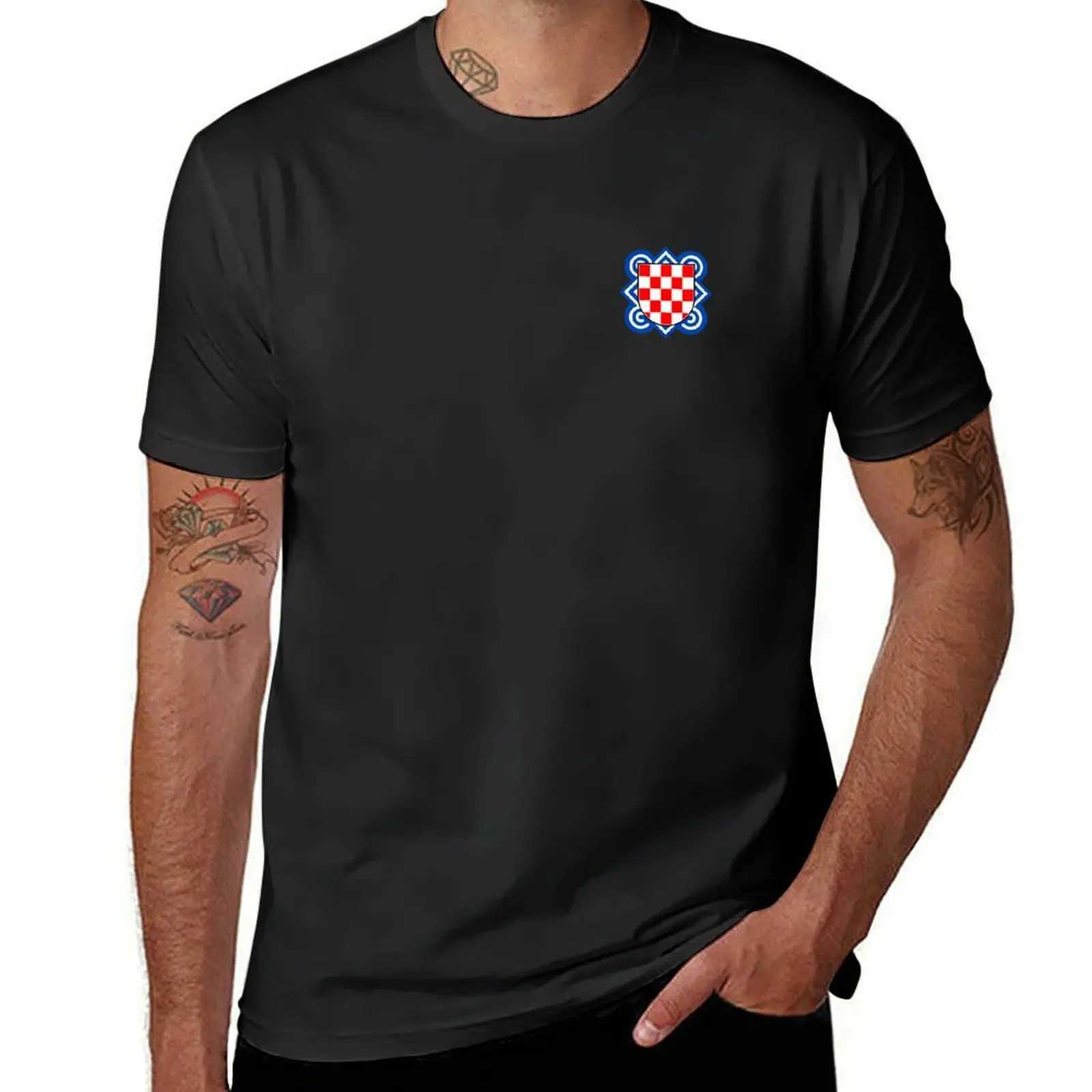 Hos znak croatia logo T-shirt top summer dress mens flat T-shirt W241223
