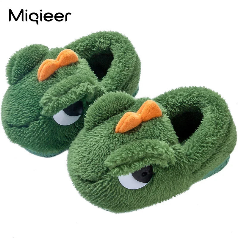 Winter Children Home Soft Slipper For Girls Boys Warm Cotton Dinosaur Flip Flop Non Slip Kids Floor Shoes Baby Slipper Pantuflas 241223