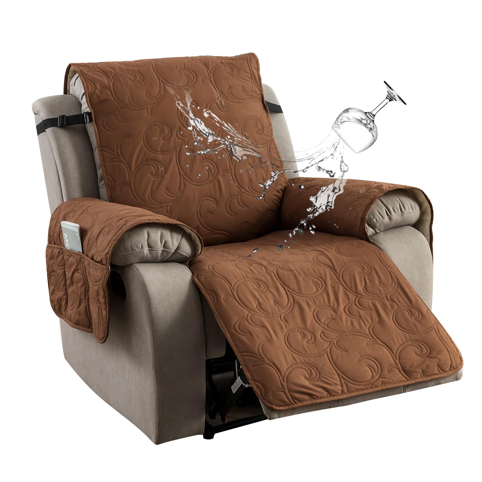 100% Waterproof Cover Chair Covers Recing Chair Non-Slip Fabric Recer Couch Cover Living Room for Pets Kids Protector Washable 28"Recliner Chair