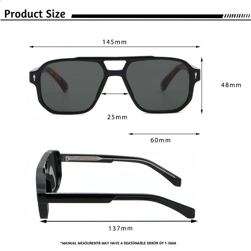 CATERSIDE Retro Punk Sunglasses Men Flat Top Double Bridges Sun Glasses Women Driving Travel Party Eyeglasses 241224