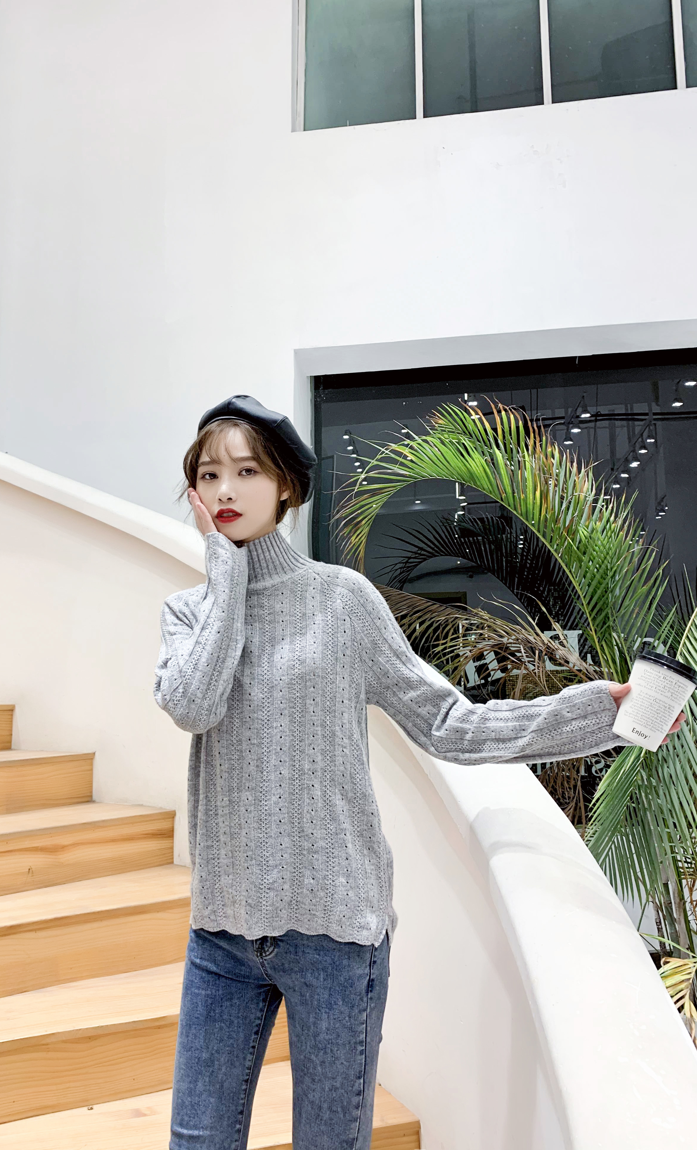 High-End Women's Wool Sweater for Fall & Winter - Fashionable Slim Fit Design
