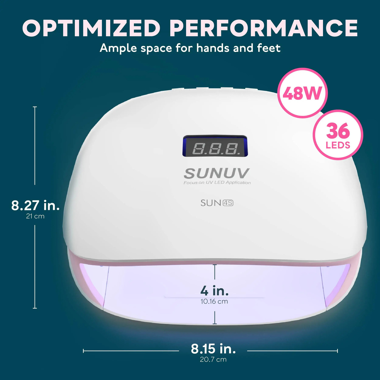 SUNUV SUN4S Nail Lamp 48W UV LED Nail Dryer for Curing Gels Polish With Smart Sensor Manicure Nail Art Salon Equipment 241224