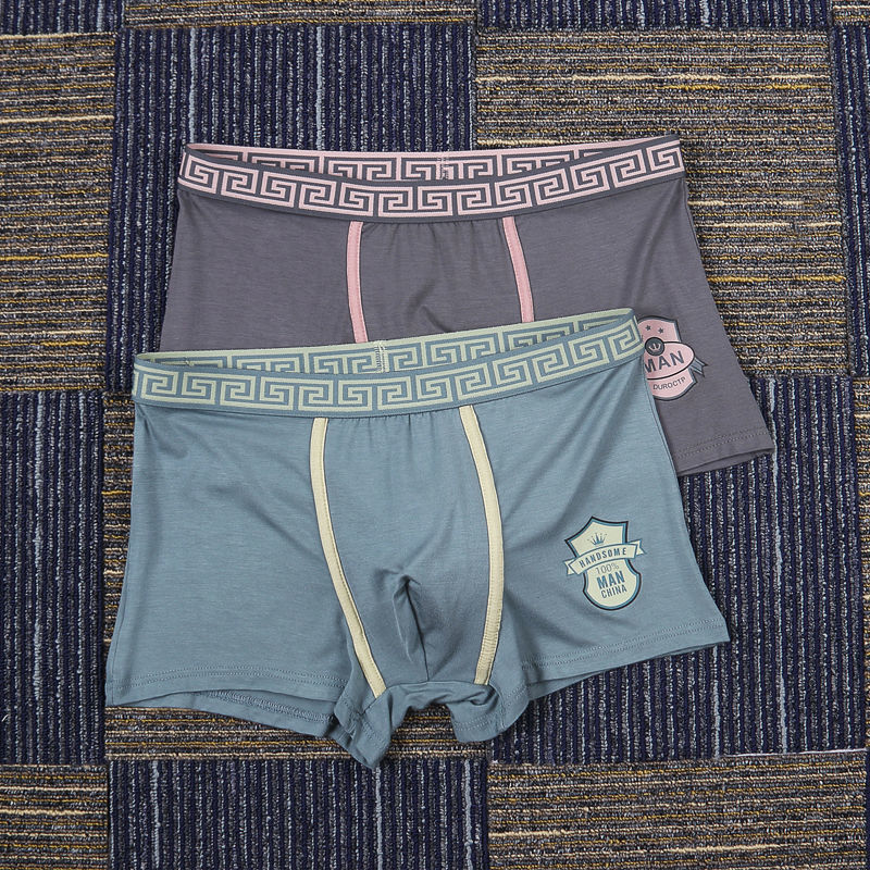 2 Pcies/set New Men's Seamless Breathable Boxer Fashion Personalized Underwear