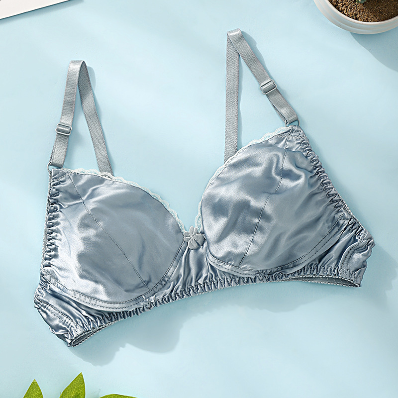 Thin silk bra double-sided mulberry silk bra seamless bra womens plus size breathable bra no sponge no steel ring 201202