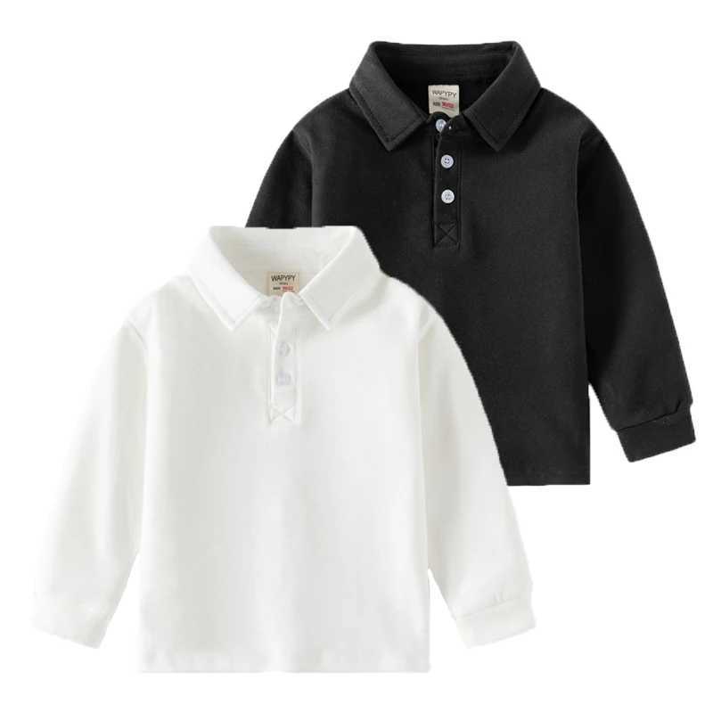 Spring and Autumn 2024 Boys Polo Sihrts Girls Clothing Casual Baby Cotton Top Black Classic Sports Shirt Childrens Polo Shirt W241223