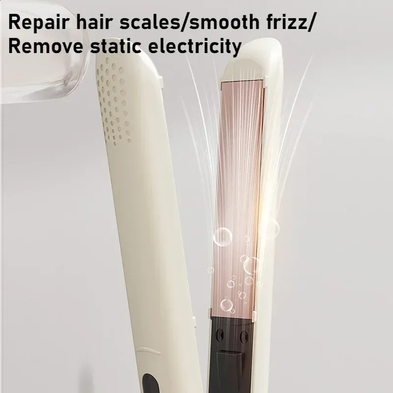 2 in 1 Professional Hair with 4 Gears Heat Ceramic Ionic Fast Heat-Up Negative Ion Hair Flat Iron Lcd Display 241224