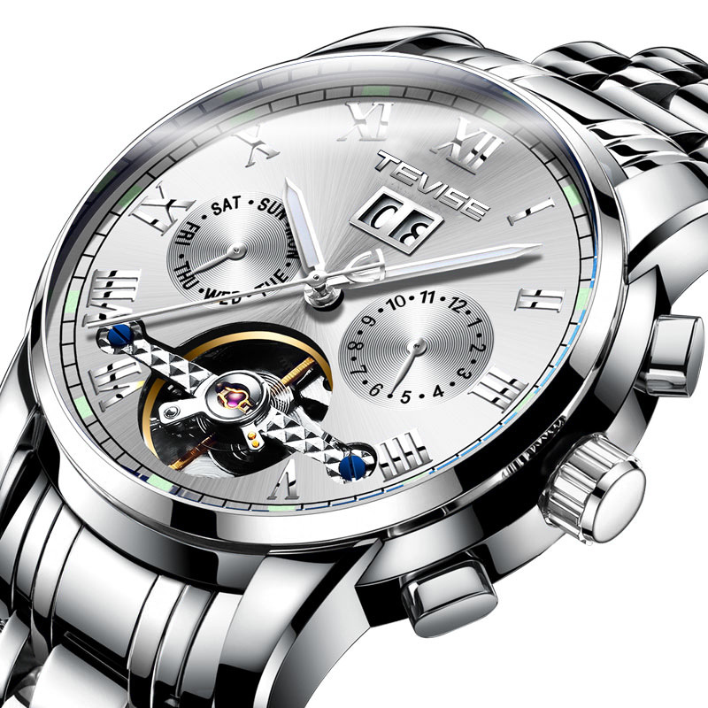 Luxury Original Mechanical Watch For Men High-end Sports Watch Starry Moon Phase Watch Waterproof Night Light Tourbillon High-quality Mechanical Wrist