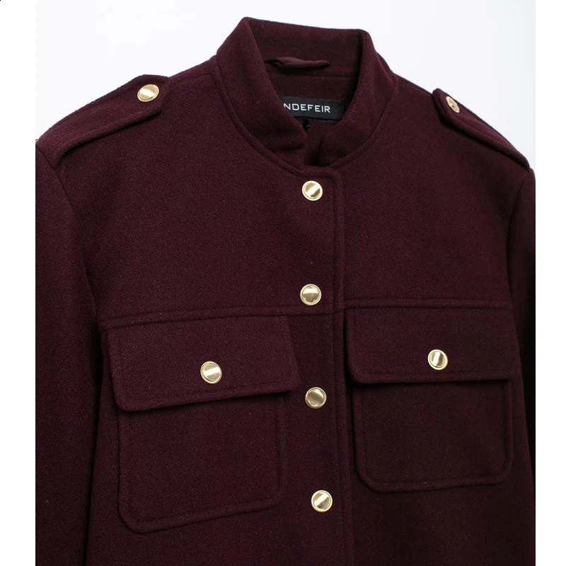 TRAF Tweed Cropped Jacket Women Plush Bomber Jackets for Women Long Sleeve Womens Jacket Soft Winter Coat Female Outerwear 241217