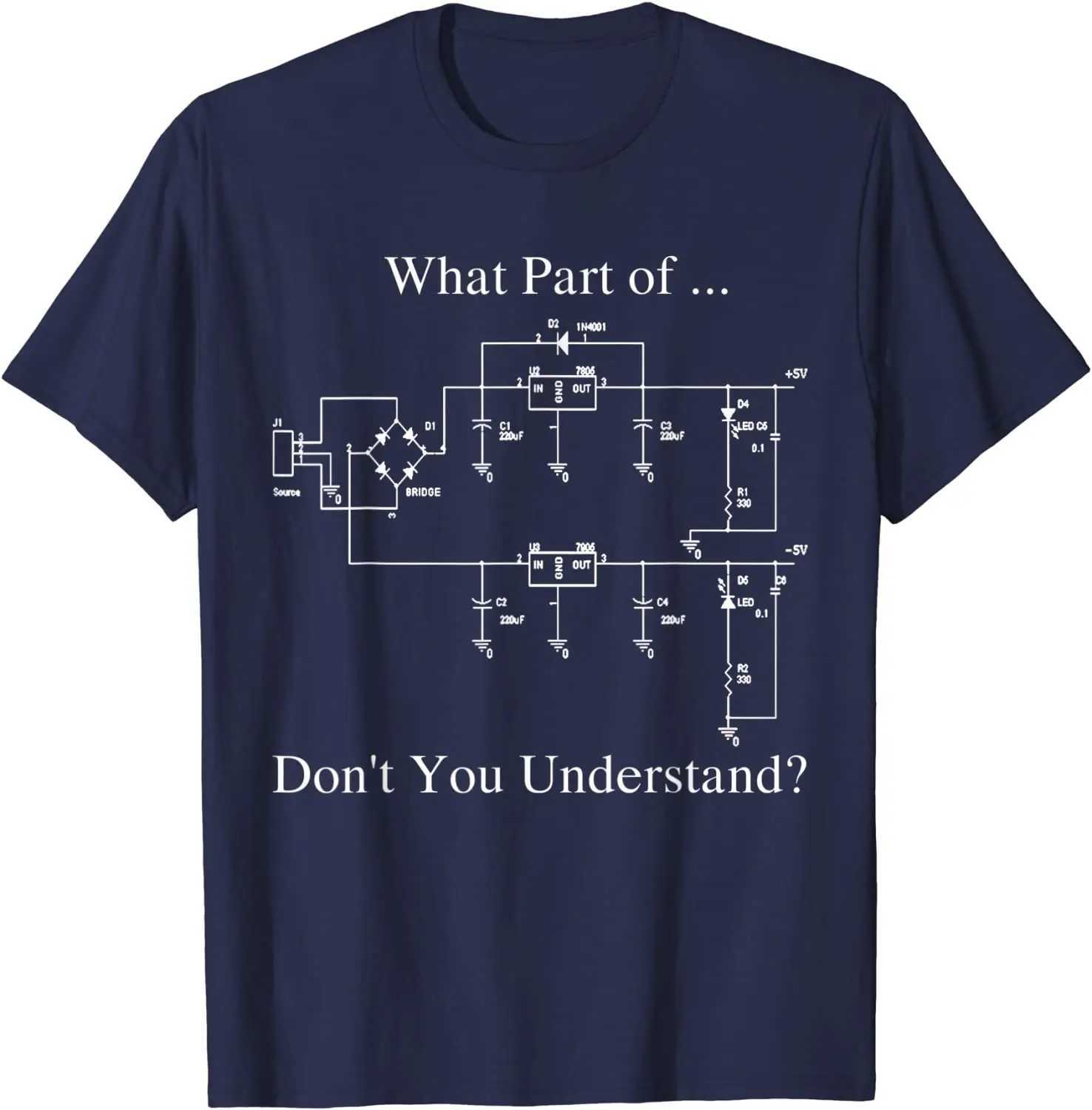 Electrical engineer T-shirt gift funny engineering satire T-shirt printed cotton mens T-shirt printed plain weave W241223