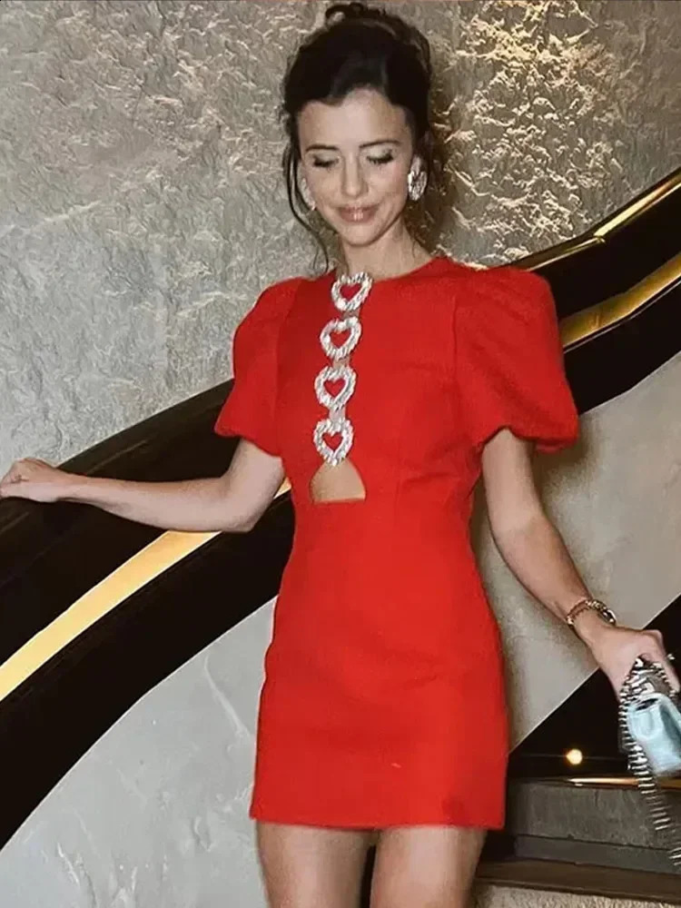 Fashionable Fluffy Sleeve Bow Mini Womens Wear Spring/Summer Solid High Waist Short Skirt Elegant and Unique Party Style for Women 241223