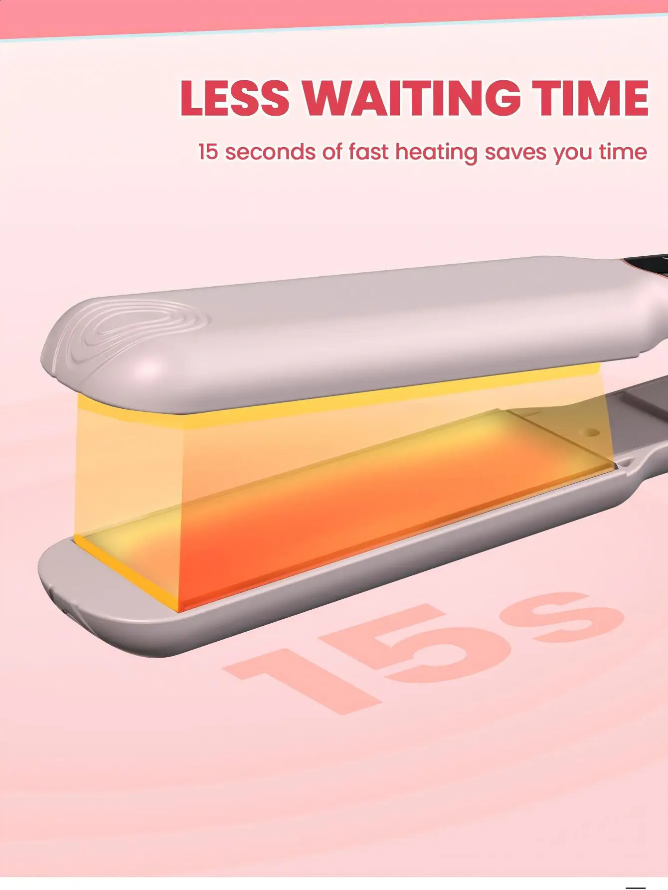 Straighten Smooth Hair Medium Smart Control Temperature Pink black Ceramic Hairdressing Tools 241224
