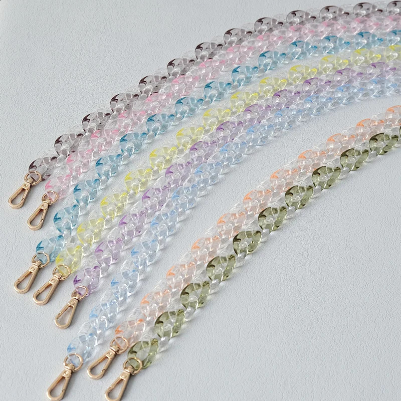 Fashion Womens Handbag Accessories Chain Detachable Spring Candy Transparent Bag with Cross Shoulder Chain Bracelet 241223