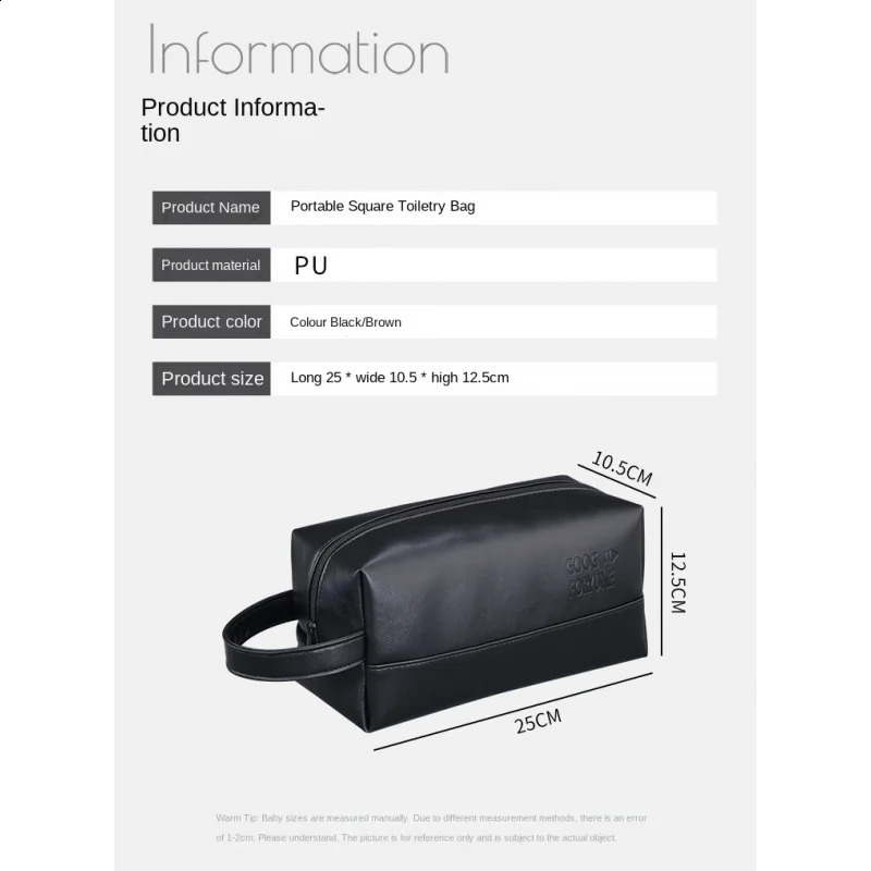 Mens Fashion toiletry bag | portable travel skincare storage multifunctional cosmetic 241213