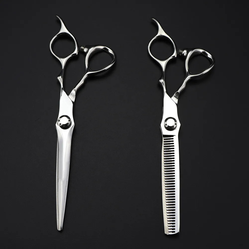 Professional Japan 440c 6.5 Upscale scissor Silver hair scissors cutting barber haircut thinning shears hairdresser scissors 241224