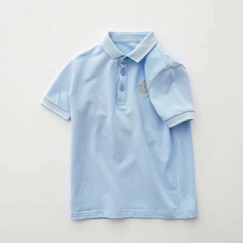 Clibeso boys polo shirt childrens short sleeved cotton T-shirt embroidered childrens summer coat top school sportswear W241223