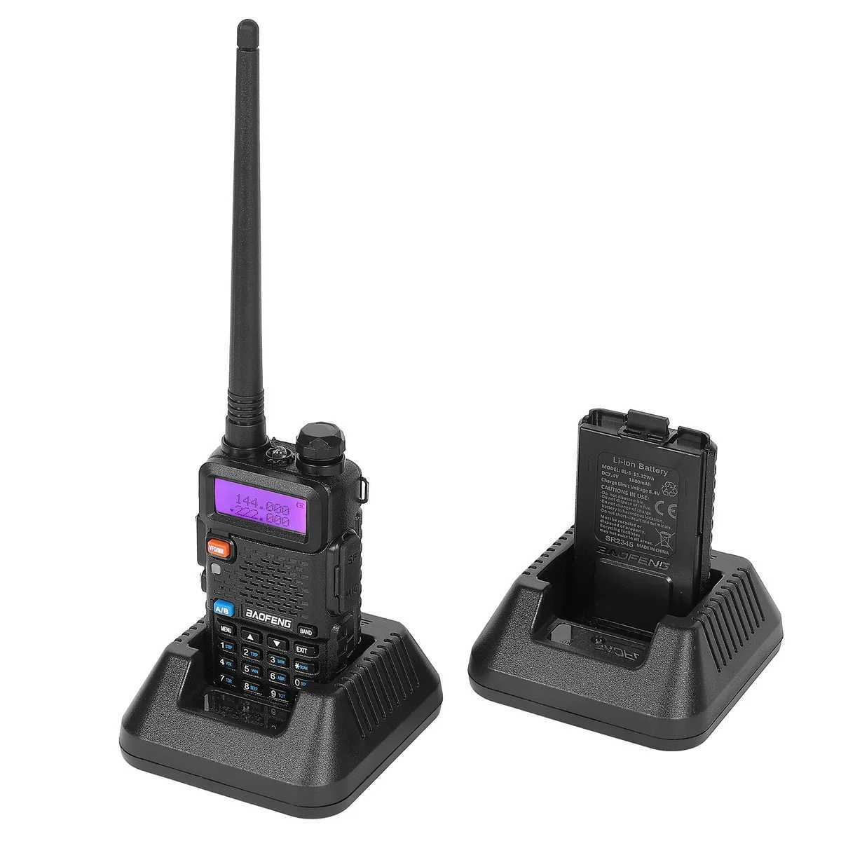 New Baofeng 5RX 5W Mti-Bands 136-174/220-260/400-520MHz 128 Channels DTMF Repeater 1800mAh handheld walkie talkie Z241223