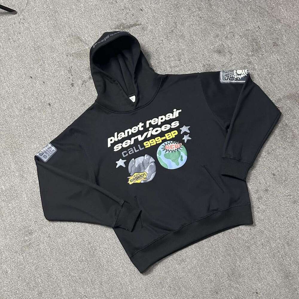 Y2k Mens Clothing Men Graphic Printed Quality Heavyweight Loose Pullover Streetwear High Street BP Hoodies ropa hombre