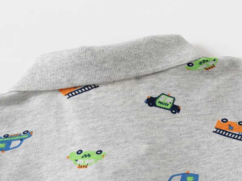 Boy polo shirt short sleeved summer car childrens top wearing childrens T-shirt soft boy shirt childrens clothing W241223