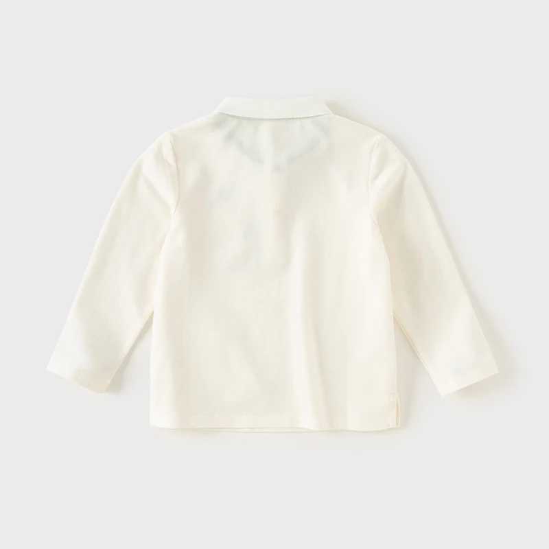 Dave Bella 2024 Autumn Baby Boy Long Sleeve Polo T-shirt Childrens Solid Color Collar T-shirt Top DB3242299 W241223