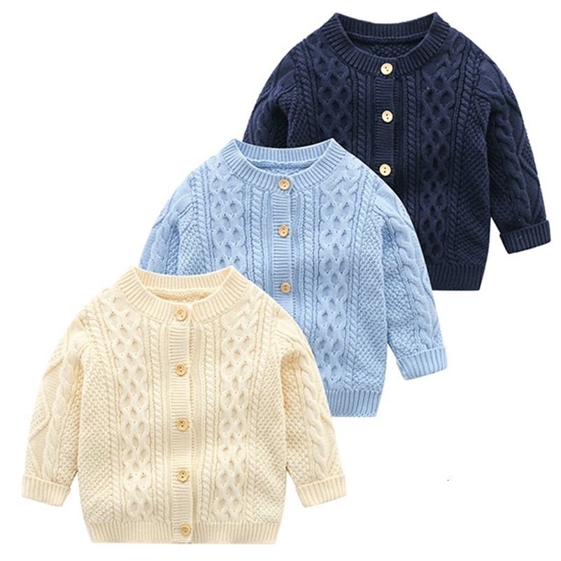 Cardigan Baby Sweater Knitted Boys Girls Toddler Solid Sweater Handmade Infant Single Breasted Cardigan Kids born Clothes 241223